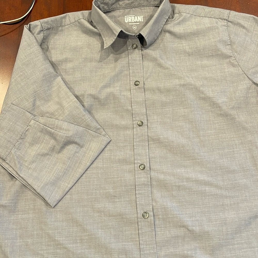 B0218 Urban Collection By Chef Works- Men's Grey Long-Sleeve Button Shirt SZ 2XL